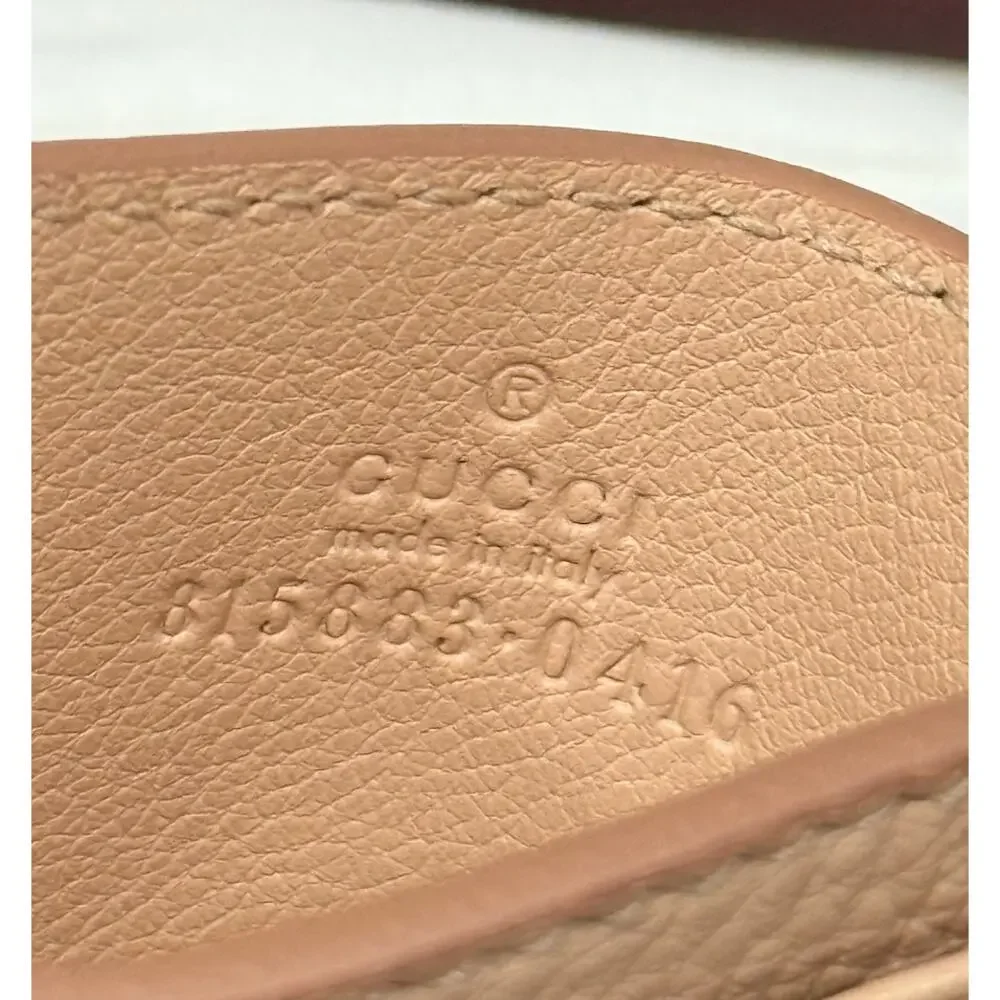 Gucci GG Embossed Leather Card Holder Rose Dust Pink - Picture 4 of 4